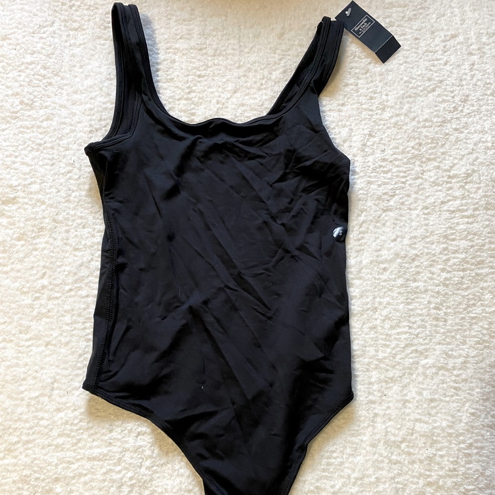 NWT Abercrombie & Fitch soft AF black tank top bodysuit. Size S